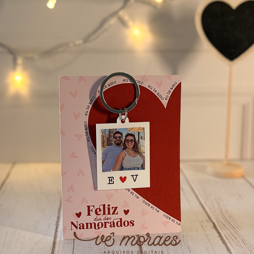 CARTÃO PARA CHAVEIRO POLAROID DIA DOS NAMORADOS 2026