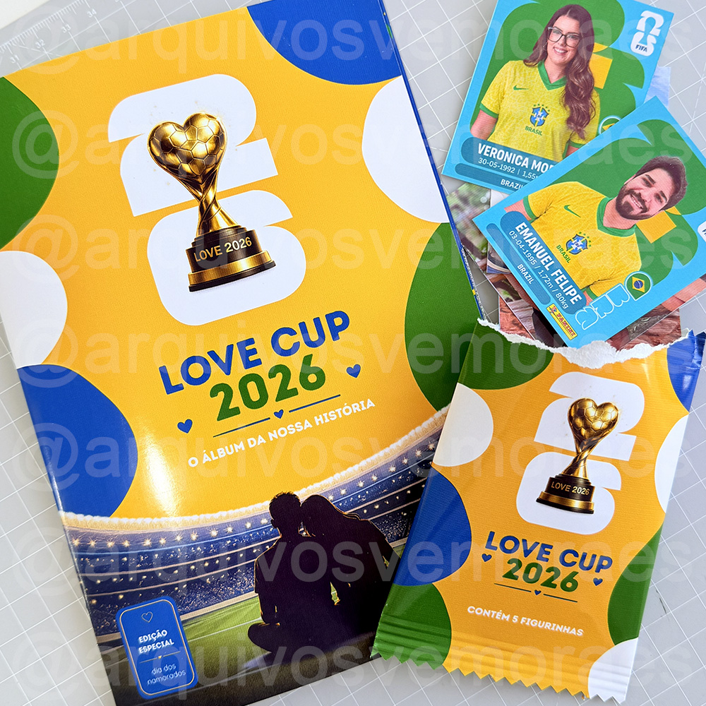 ÁLBUM LOVE CUP 2026 (FIGURINHAS DA COPA) DIA DOS NAMORADOS 2026